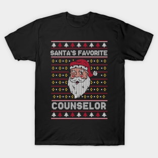 Santa's Favorite Counselor // Funny Ugly Christmas Sweater // School Counselor Holiday Xmas T-Shirt